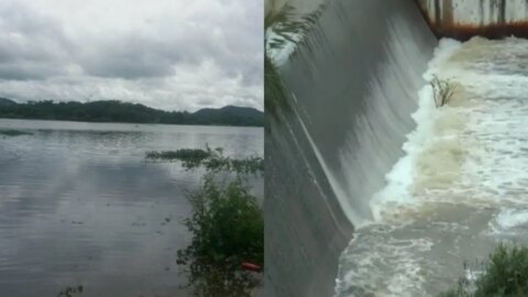 Açude Cachoeira dos Alves em Itaporanga, já está sangrando