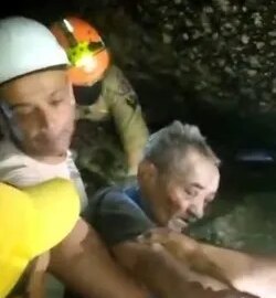 Idoso 77 anos fica preso entre pedras de lajedo de cabeça para baixo por mais de 20 horas, na Paraíba
