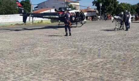 Paciente é transferido de helicóptero de João Pessoa para Hospital Regional de Piancó