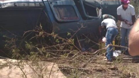 Acidente envolvendo o comerciante Chico Pires é registrado na BR-361; por sorte ninguém se feriu gravemente