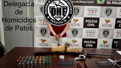 Homem suspeito de cometer vários assassinatos é preso com armas e munições, em Patos