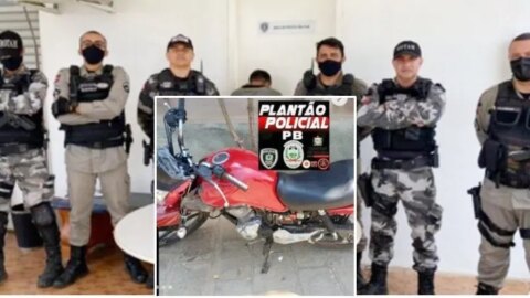 Rotam prende suspeito de crimes em Patos; foram apreendidas duas armas de fogo e uma moto roubada