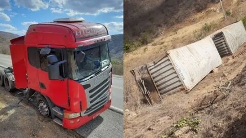 Carreta tomba na Serra de Santa Luzia