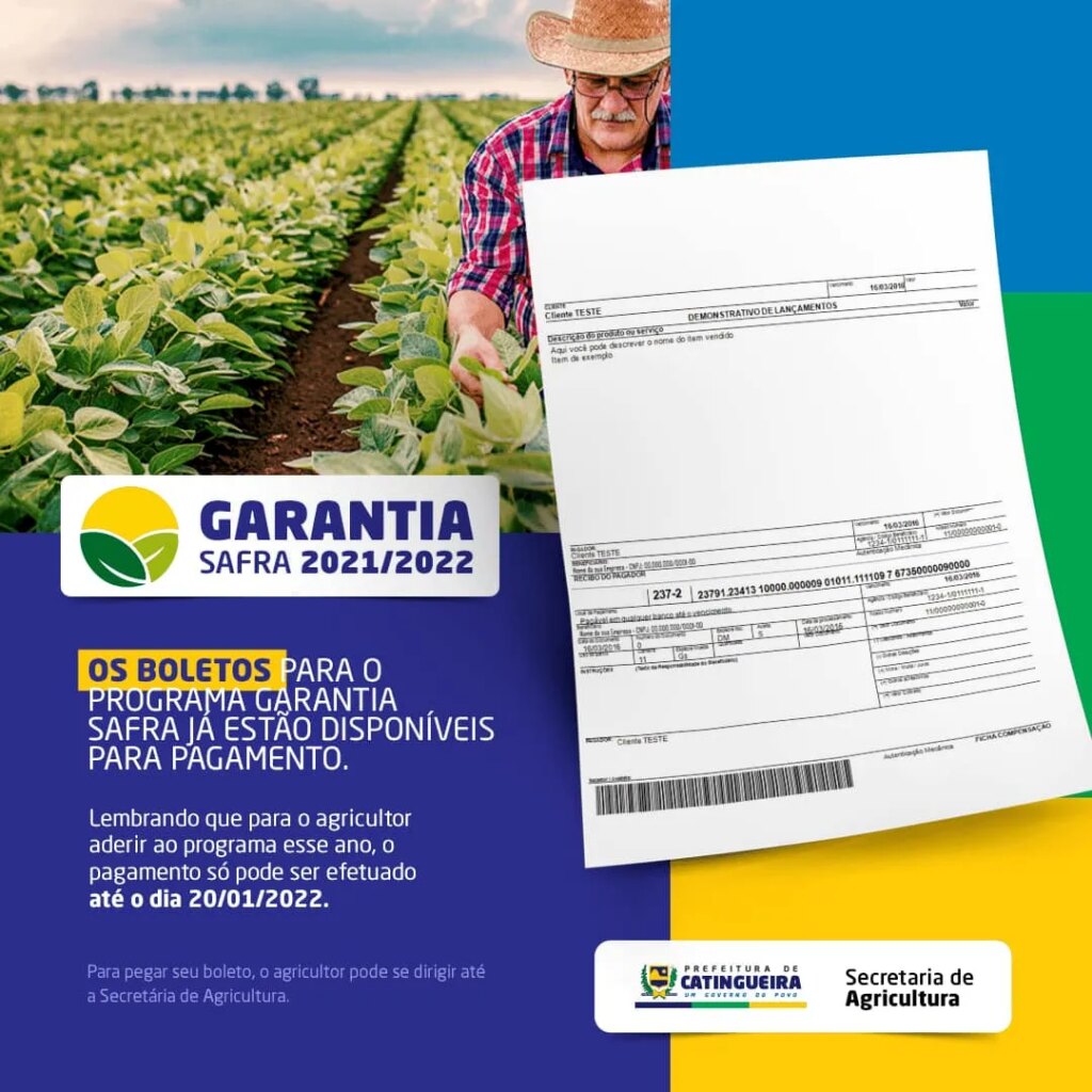Secretaria de Agricultura inicia entrega dos boletos do Garantia Safra para os produtores rurais