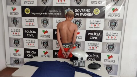 Polícia Civil e Polícia Militar prendem um dos suspeitos de praticar roubos na cidade de Patos/PB