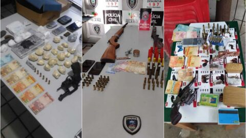 Operação conjunta apreende armas, drogas, munições e prende suspeitos de crimes no Sertão paraibano