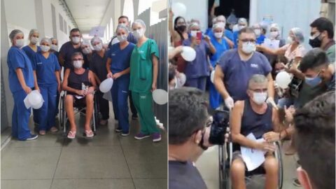 Paciente com comorbidades e com 90% de comprometimento pulmonar se recupera da Covid-19 e tem alta do Hospital de Patos