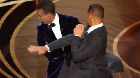 Will Smith dá tapa na cara de Chris Rock durante o Oscar 2022