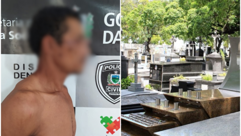 Homem suspeito de promover vandalismo e roubo nos cemitérios de Patos é preso