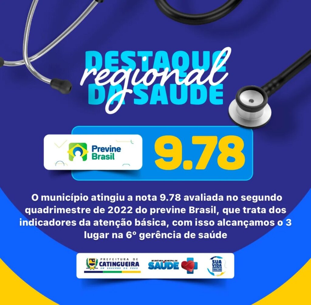Catingueira se destaca e recebe 3º melhor indicador regional do Ministério da Saúde referente ao Programa Previne Brasil