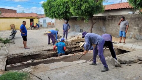 Prefeitura de Catingueira conclui recuperação da cobertura do canal na travessa que liga o Conjunto à rua João Leite