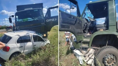Duas pessoas morrem em grave acidente envolvendo caminhão e carro em São Mamede