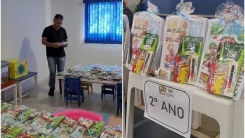 Prefeitura de Catingueira entrega kits de material escolar para alunos da rede municipal de ensino; Vídeo