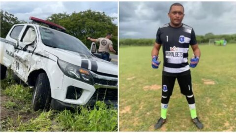 Goleiro morre em acidente com viatura da Polícia Civil de Patos durante chuva em Pombal