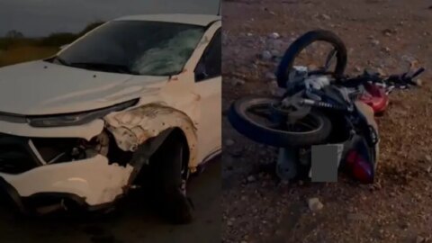 Homem morre em colisão envolvendo motocicleta e caminhonete, na BR-230, entre Pombal e Patos