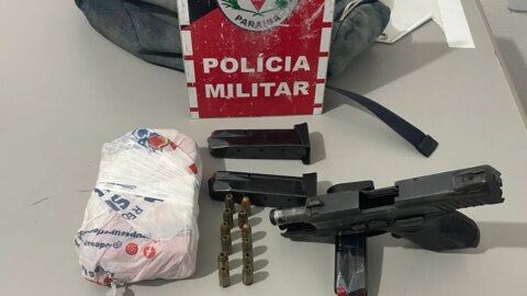 Polícia Militar prende dois homens com arma e drogas, em Patos