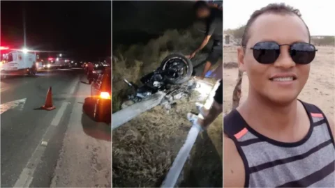 Homem morre e duas pessoas ficam feridas em colisão envolvendo duas motos na BR-361, em Patos