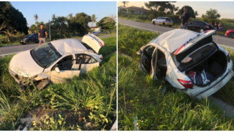 Filho de ex-prefeito de Piancó e mais três pessoas da família ficam feridos em capotamento na BR-230