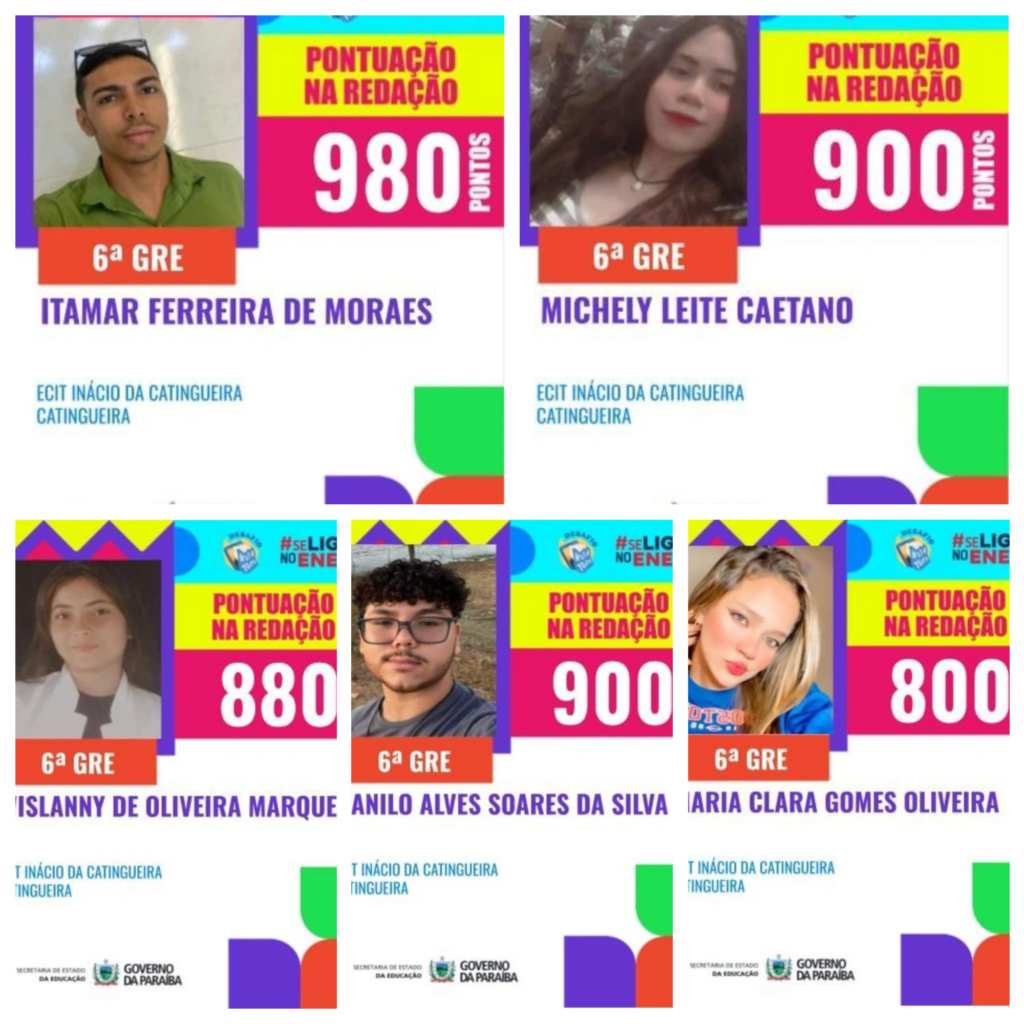 Alunos da ECIT Inácio da Catingueira são destaque na redação do ENEM
