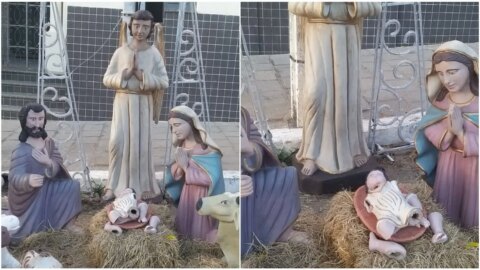 Imagem do menino Jesus é despedaçada em praça pública e ação revolta moradores de Patos