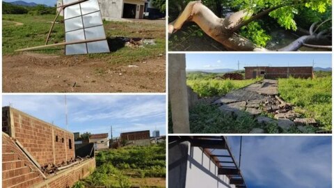 Chuva com fortes ventos causam prejuízos a comerciante, em Santa Terezinha