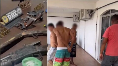 DHE e DRF prendem quatro integrantes de facção que planejavam ataque e apreendem armas, em Patos