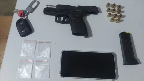 Policia Militar apreende arma de fogo e prende individuo após perseguição em Patos