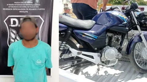 DRF recupera motocicleta furtada e prende suspeito no Centro de Patos