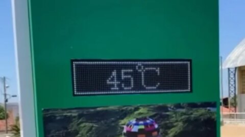 Termômetro de rua registra 45°C em cidade, no Vale do Piancó