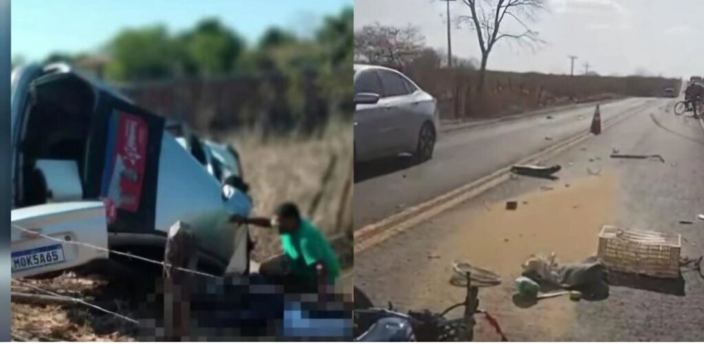 Dois homens morrem em colisão envolvendo carro e moto na BR-361, em Piancó