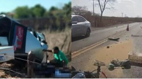 Dois homens morrem em colisão envolvendo carro e moto na BR-361, em Piancó