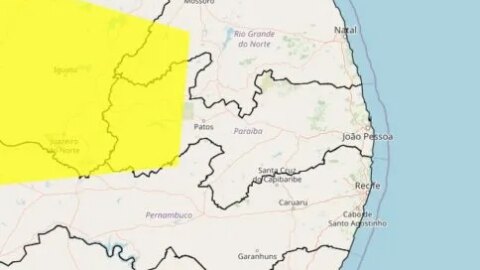 Inmet divulga alerta de chuvas intensas para 68 cidades do sertão paraibano