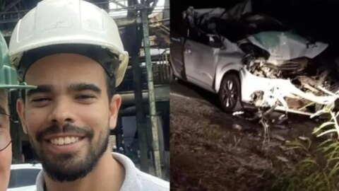 Filho morre e pai fica ferido em grave colisão entre carro e retroescavadeira entre Desterro e Teixeira