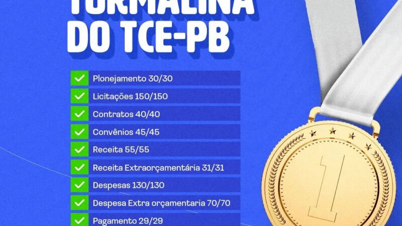 Catingueira reafirma compromisso com transparência após conquistar nota máxima no ranking do TCE
