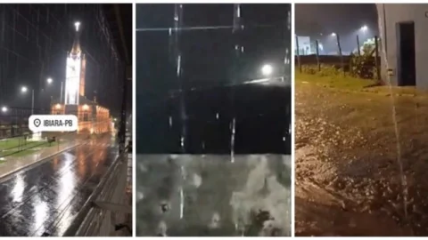 Madrugada é marcada por forte chuva no Vale do Piancó