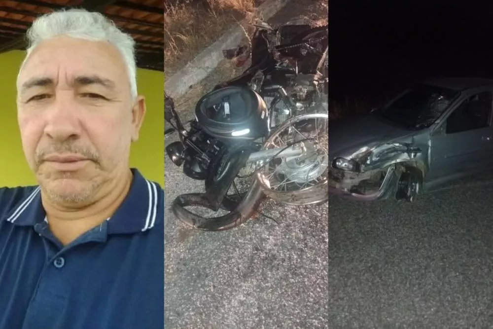 Motociclista de 54 anos morre após colisão frontal entre carro e moto na PB-276, entre Mãe d’Água e São José do Bonfim