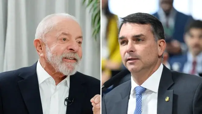 Lula tem 41% e Flávio 35% no 1º turno, aponta pesquisa PoderData/Aya