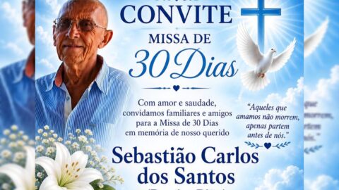 Missa de 30 dias em memória de Sebastião Carlos dos Santos (Bastim Bião) será celebrada neste domingo (16), em Catingueira